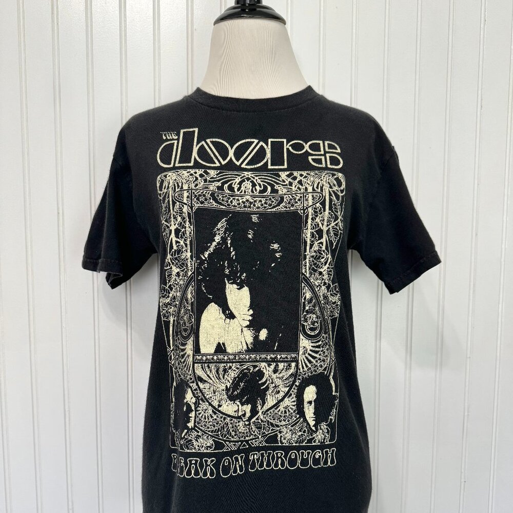 Vintage The Doors Nouveau "Break On Through" Graphic T-shirt Black Band Tee